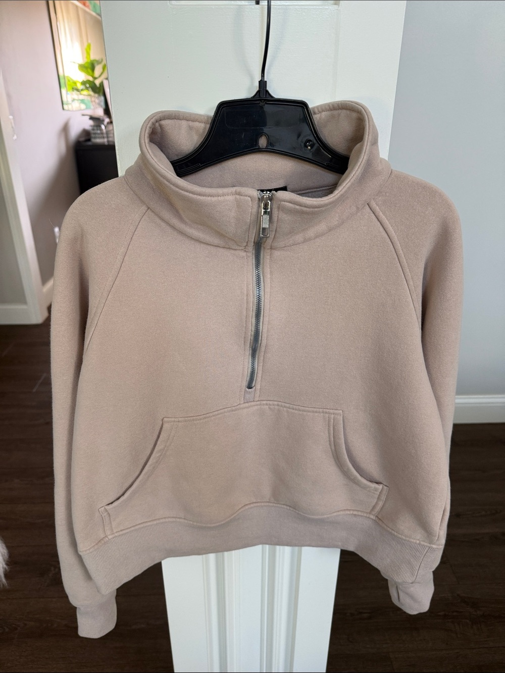 Automet Women's Half-Zip Pullover Sweatshirt - Taupe Small - Picture 2 of 7